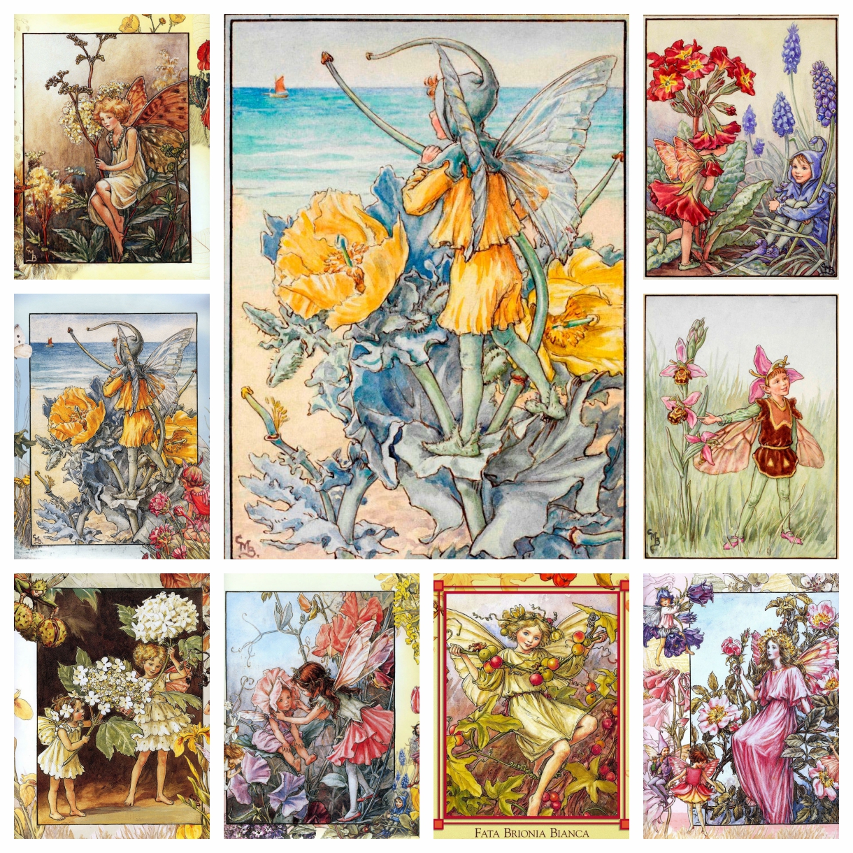 Photo Mosaic Print - Cicely Mary Barker Artwork Flower Girl
