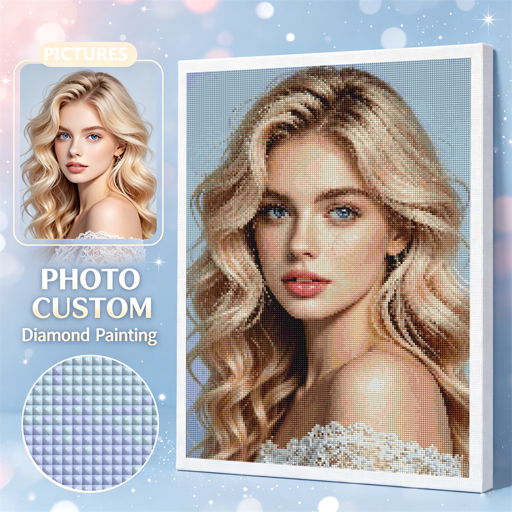 Photo Mosaic Print - HUACAN Diamond Art Painting Kits Photo