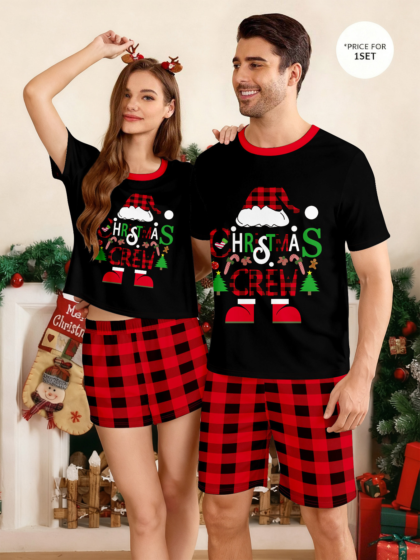 Family Tree Print - Christmas Family Pajamas Matching Set Christmas
