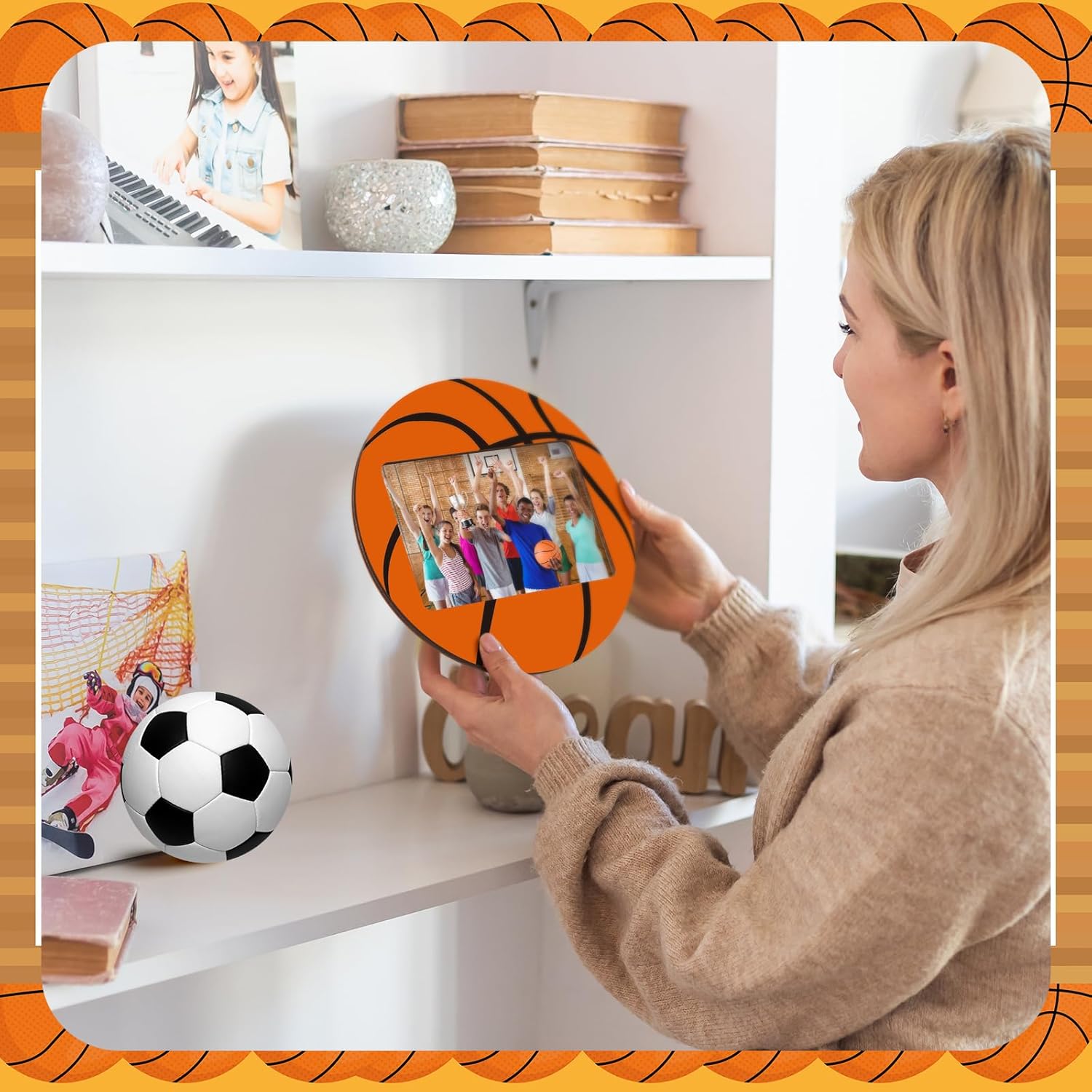 Engraved Wood Frame - 1/2/3/4 Pcs Wooden Picture Frame Basketball