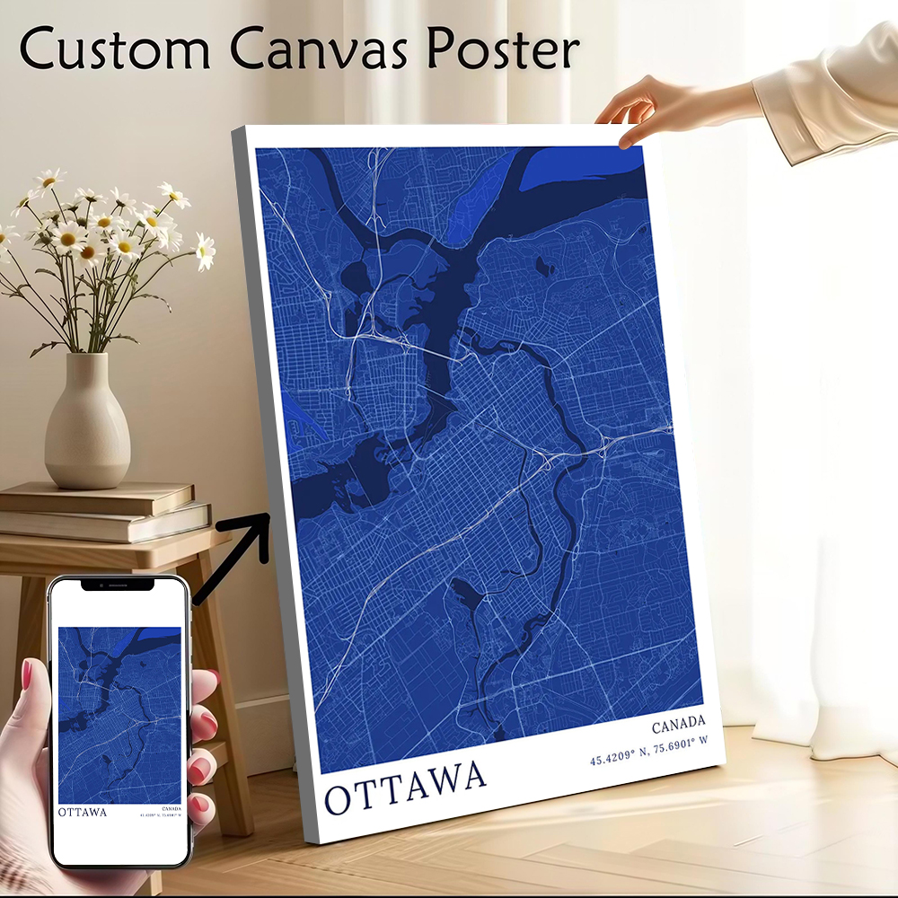Ottawa City Map Printed Canvas - Custom Map Poster review and price