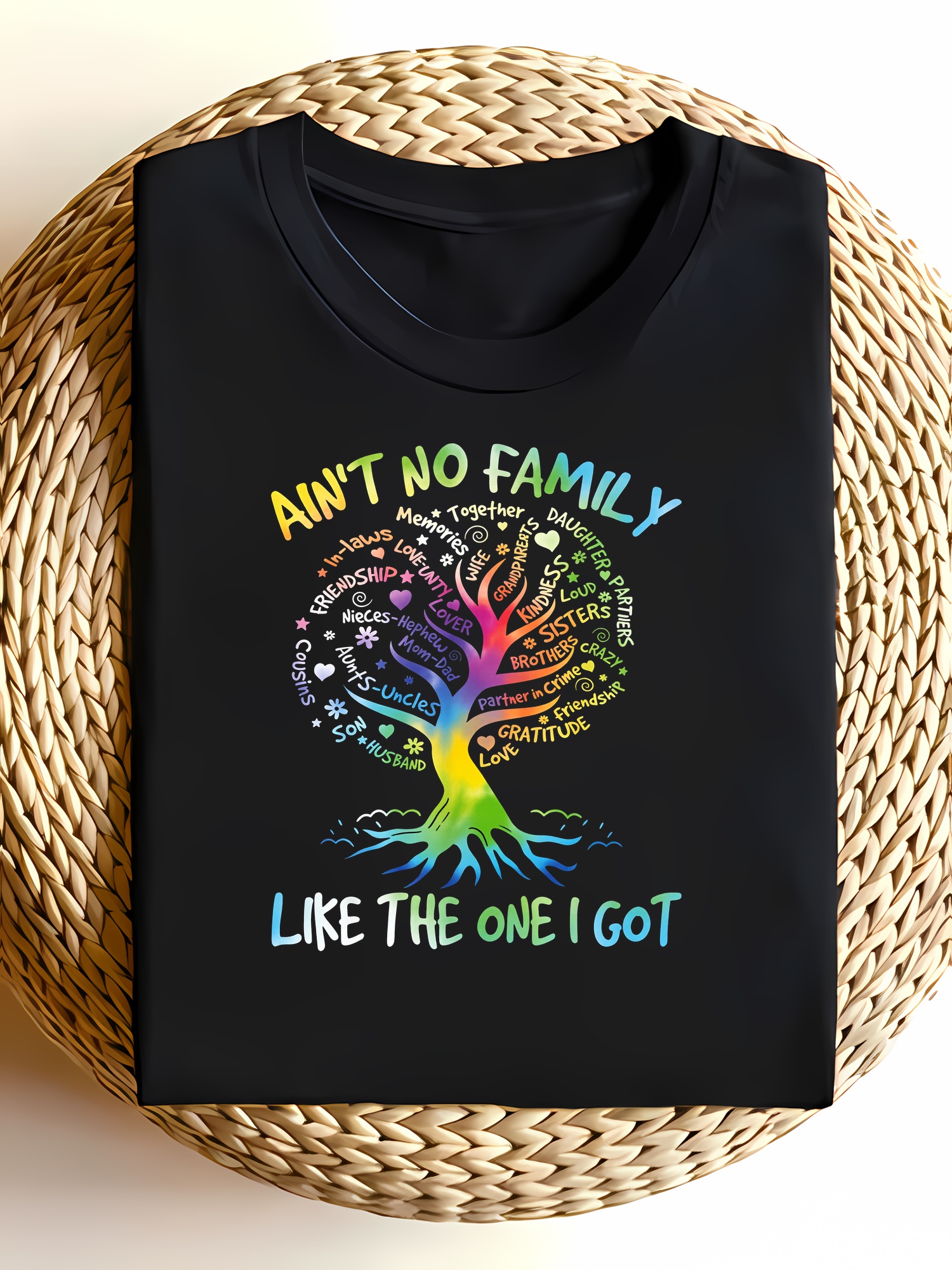 Casual Black Rainbow Family Tr - Family Tree Print review and price