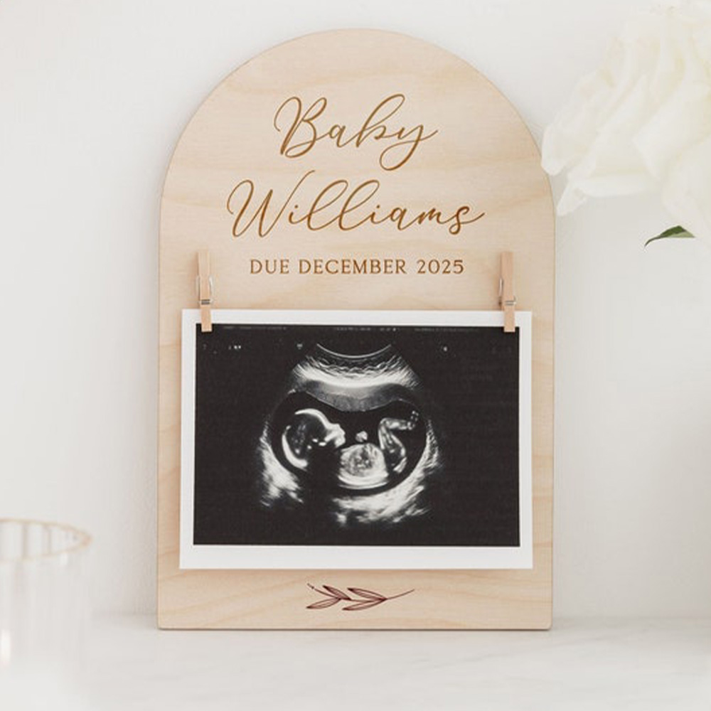 Personalised Pregnancy Announc - Engraved Wood Frame review and price