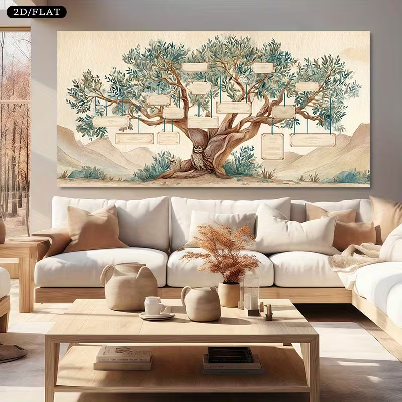 2D Flat, 2D Flat, Large Canvas - Family Tree Print review and price