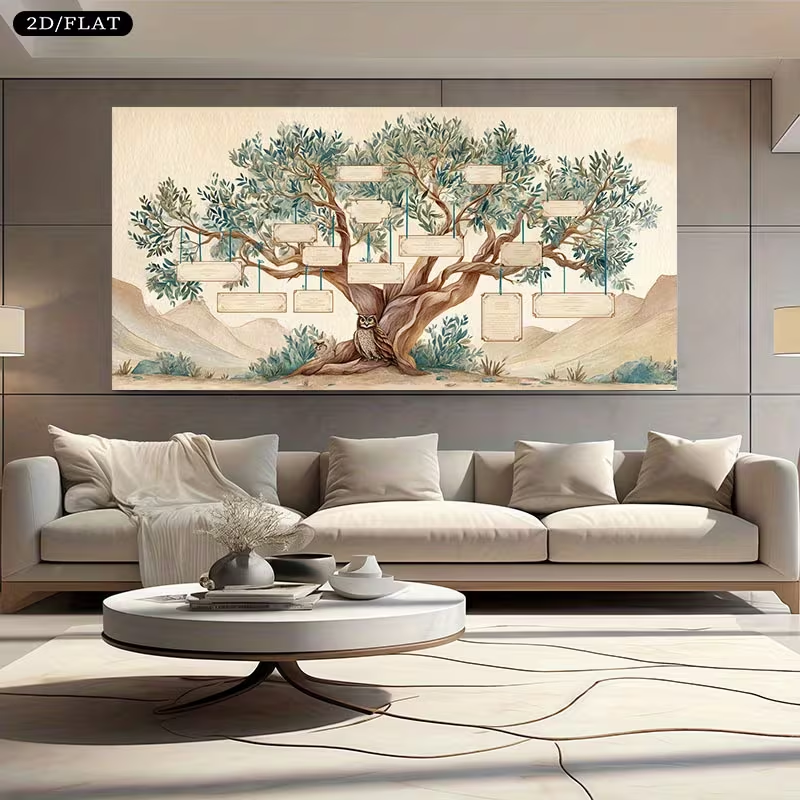2D Flat, 2D Flat, Large Canvas - Family Tree Print review and price