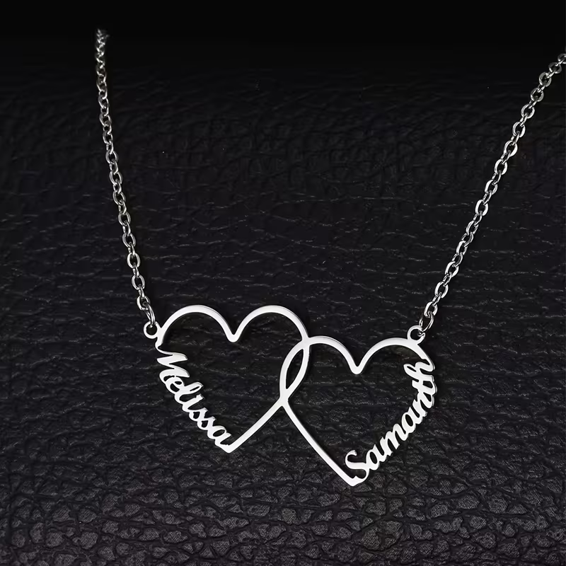 Custom Interlocking Heart Name - Name Necklace Custom review and price