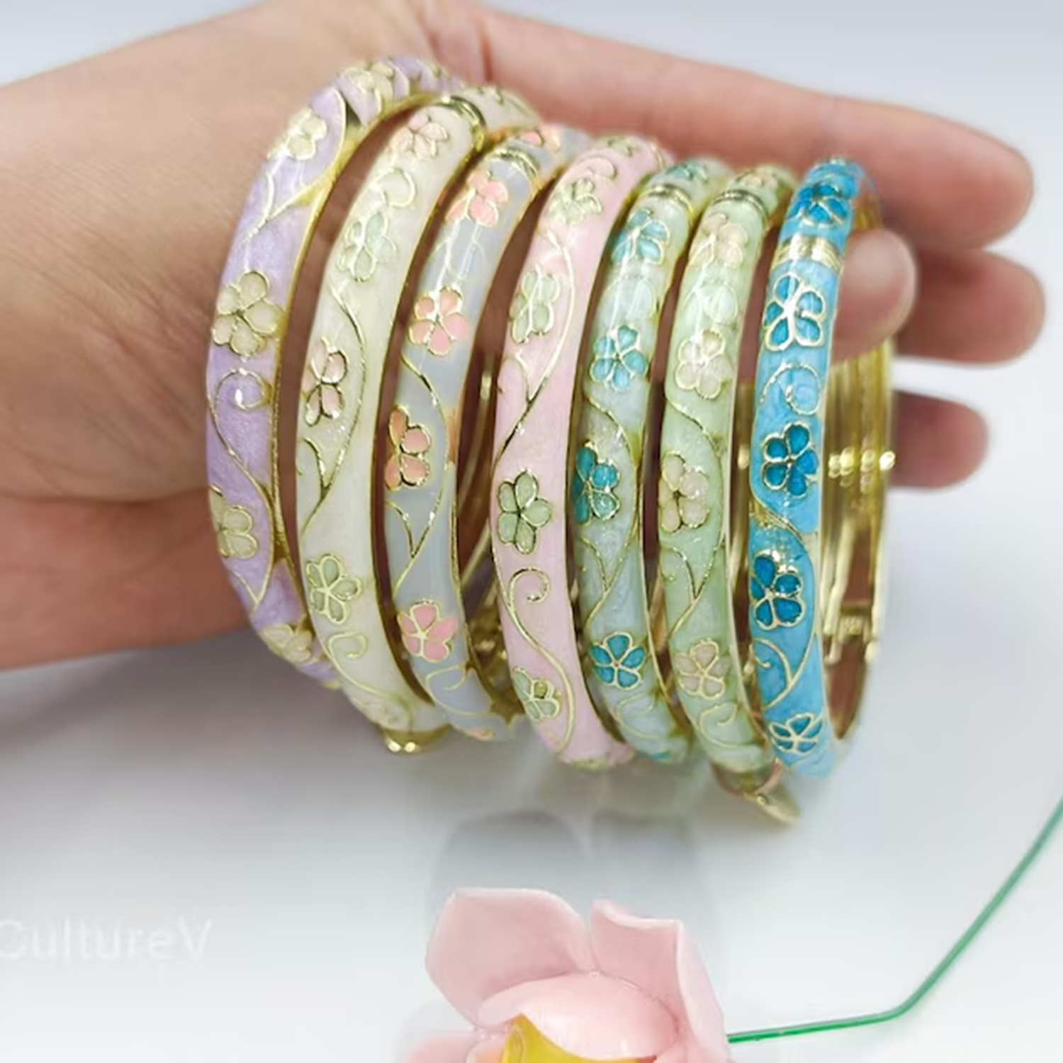 3/5PCS Enamel Cloisonné Bangle - Coordinates Bracelet review and price