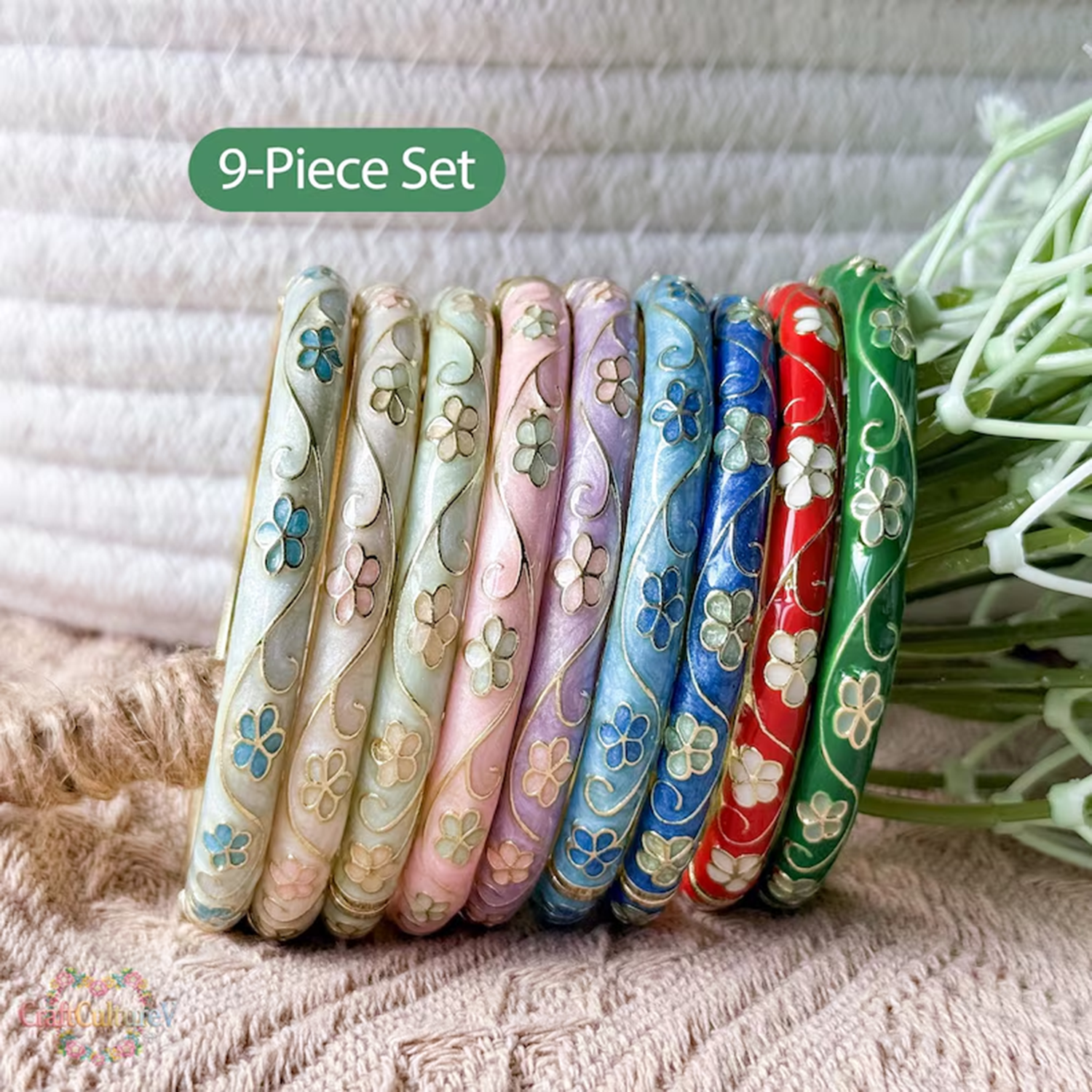 3/5PCS Enamel Cloisonné Bangle - Coordinates Bracelet review and price