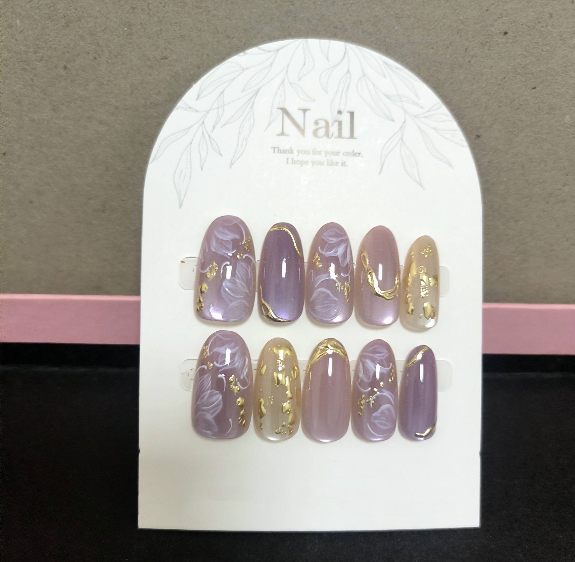 10pcs Handmade Press On Nails  - Pressed Flower Art review and price