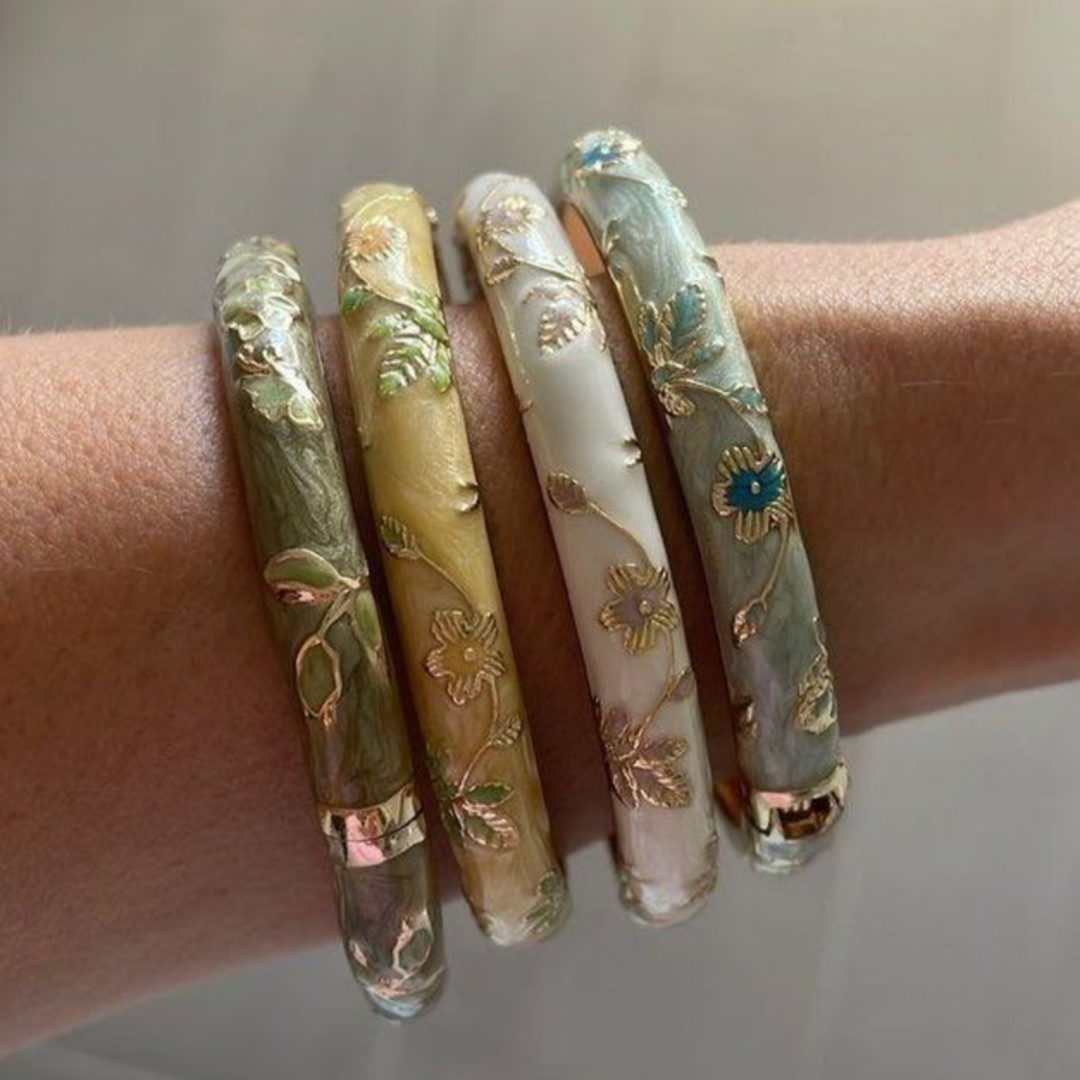 4 small floral bracelets ename - Coordinates Bracelet review and price
