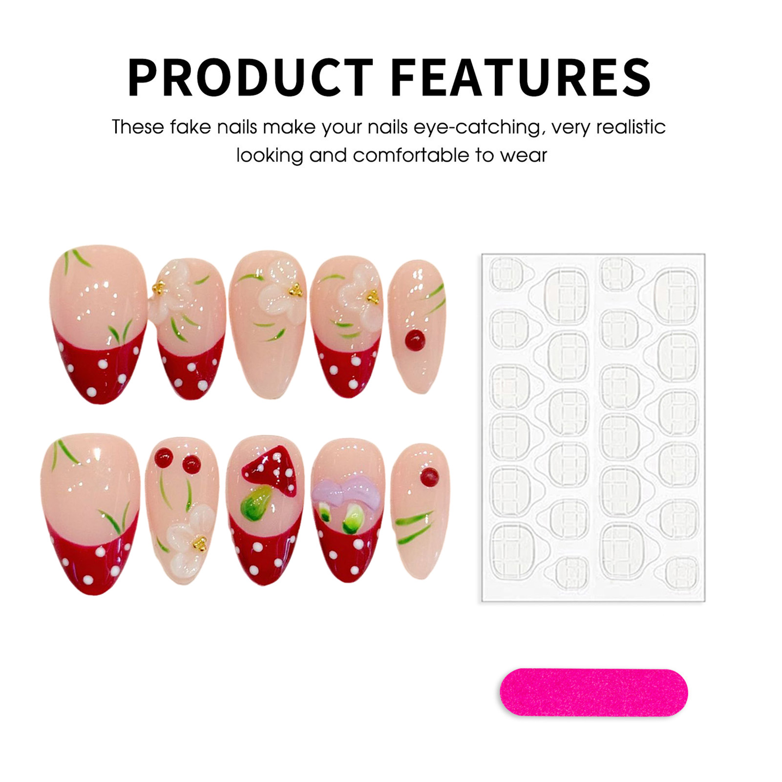10Pcs Red White Polka Dot Desi - Pressed Flower Art review and price