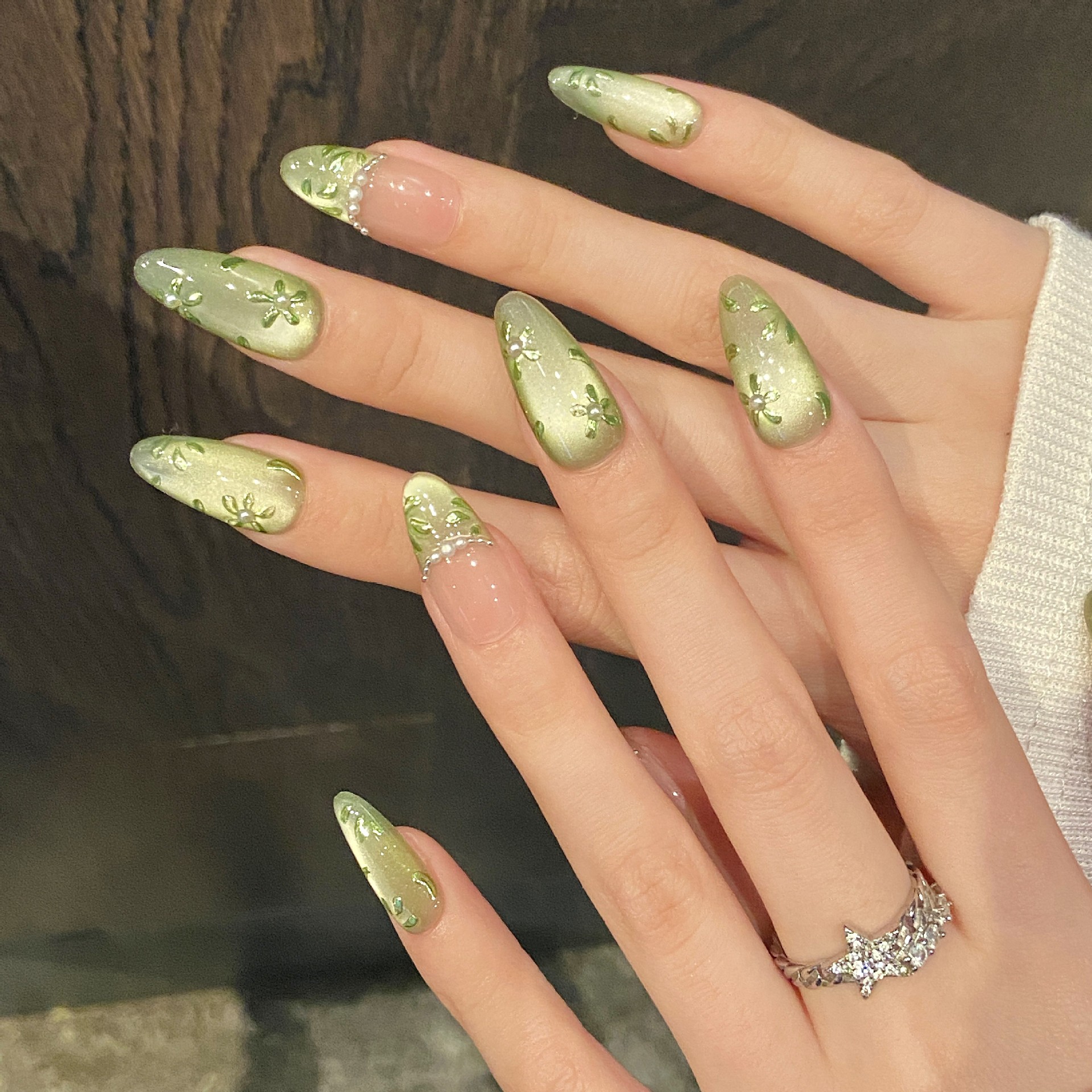 10pcs Handmade Press on Nails  - Pressed Flower Art review and price