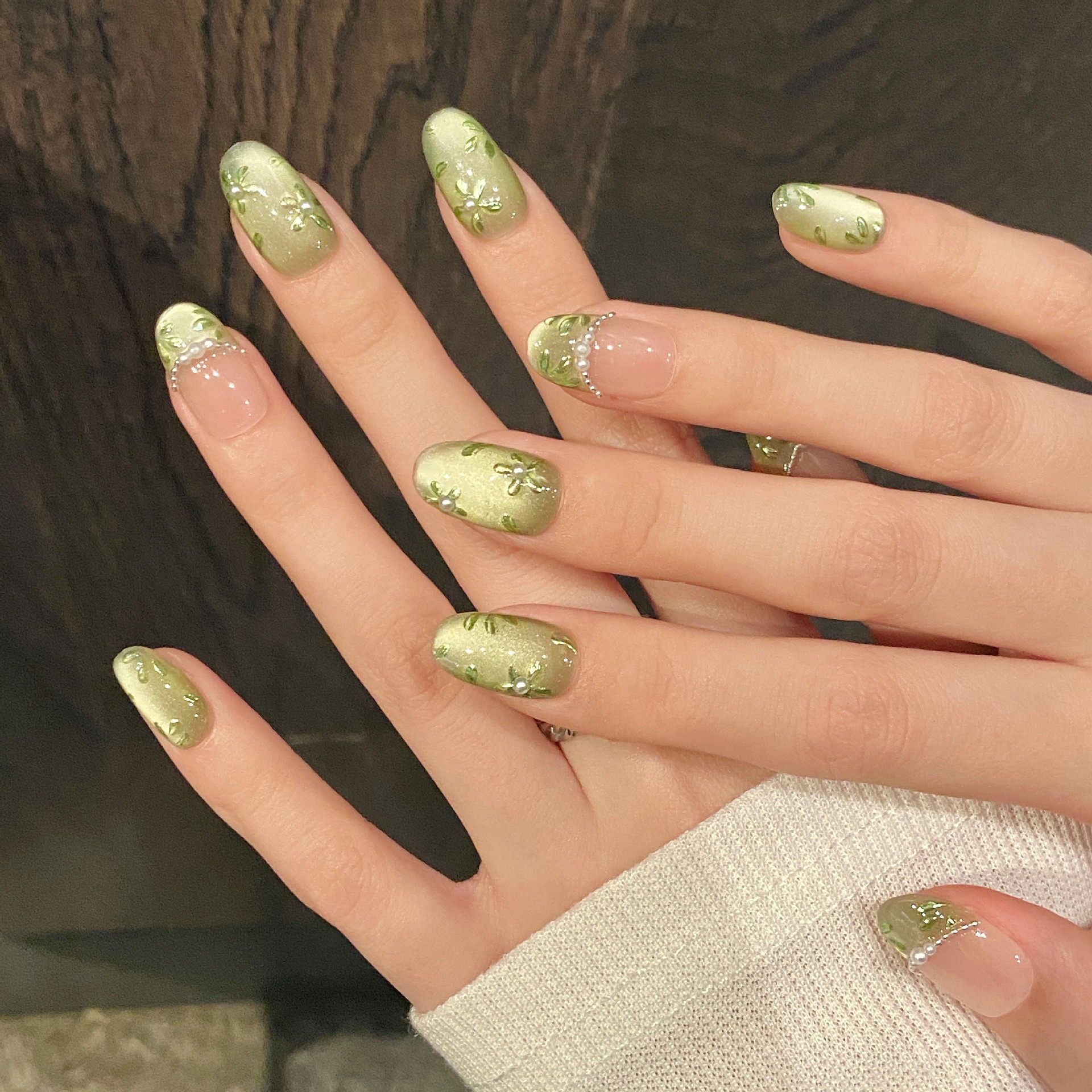 10pcs Handmade Press on Nails  - Pressed Flower Art review and price