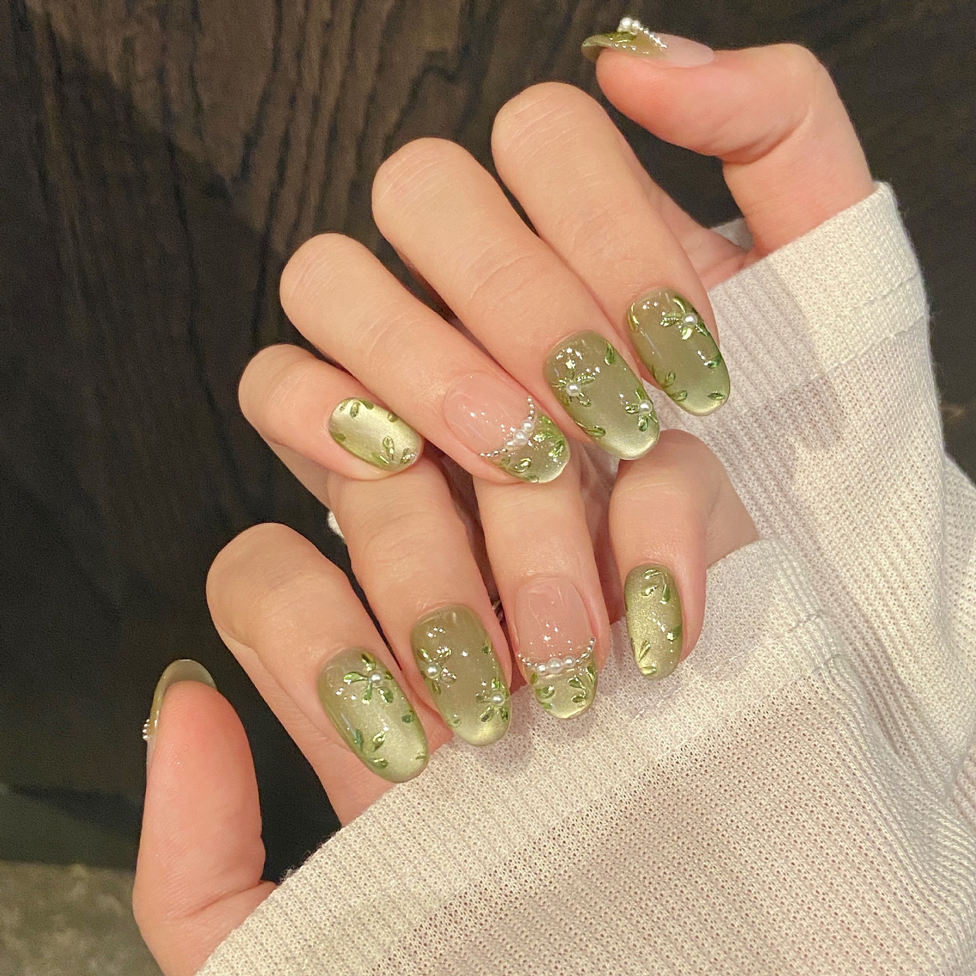 10pcs Handmade Press on Nails  - Pressed Flower Art review and price