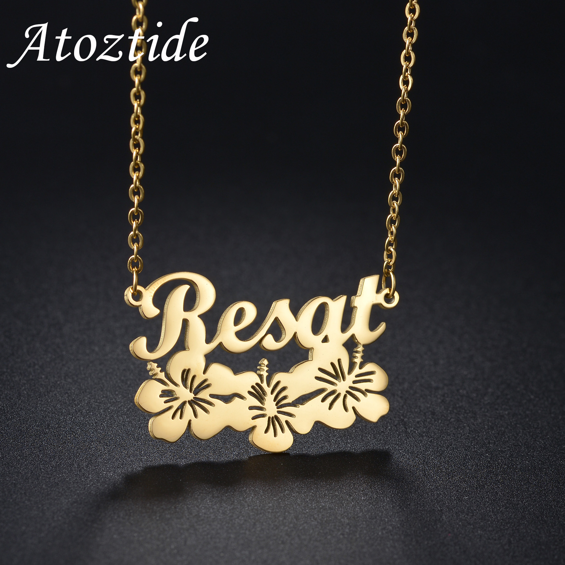 Atoztide Personalized Custom P - Birth Flower Necklace review and price