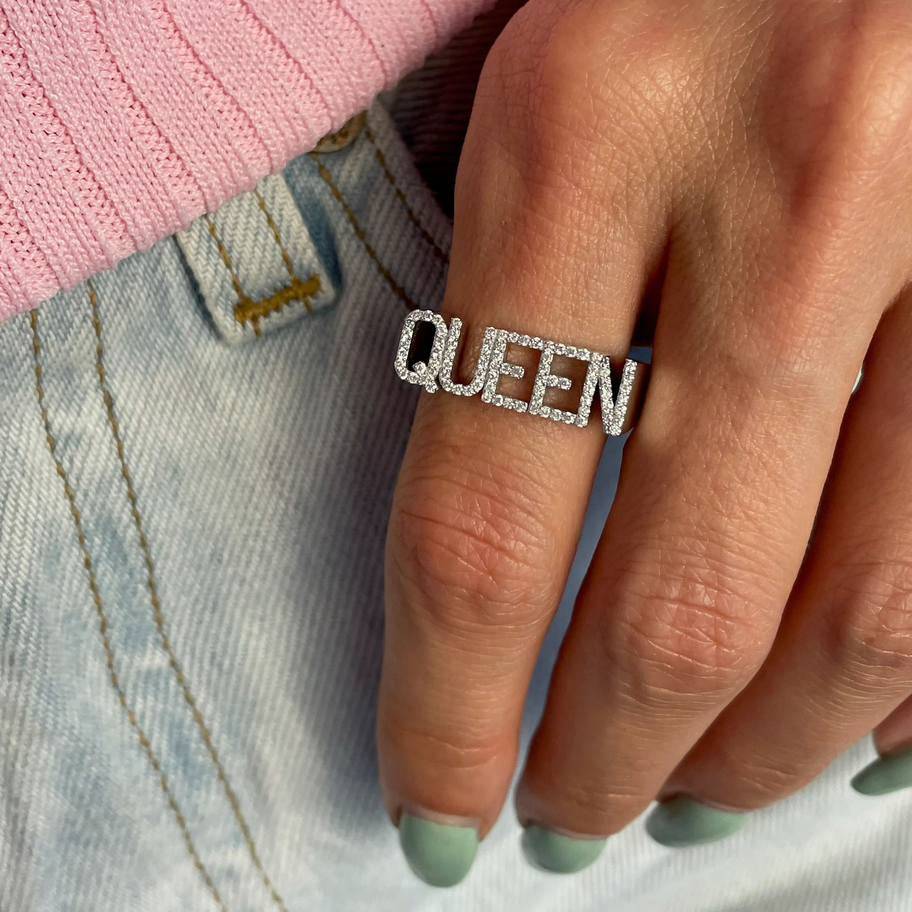 3D Name Ring Custom Diamond Na - Initial Ring Custom review and price