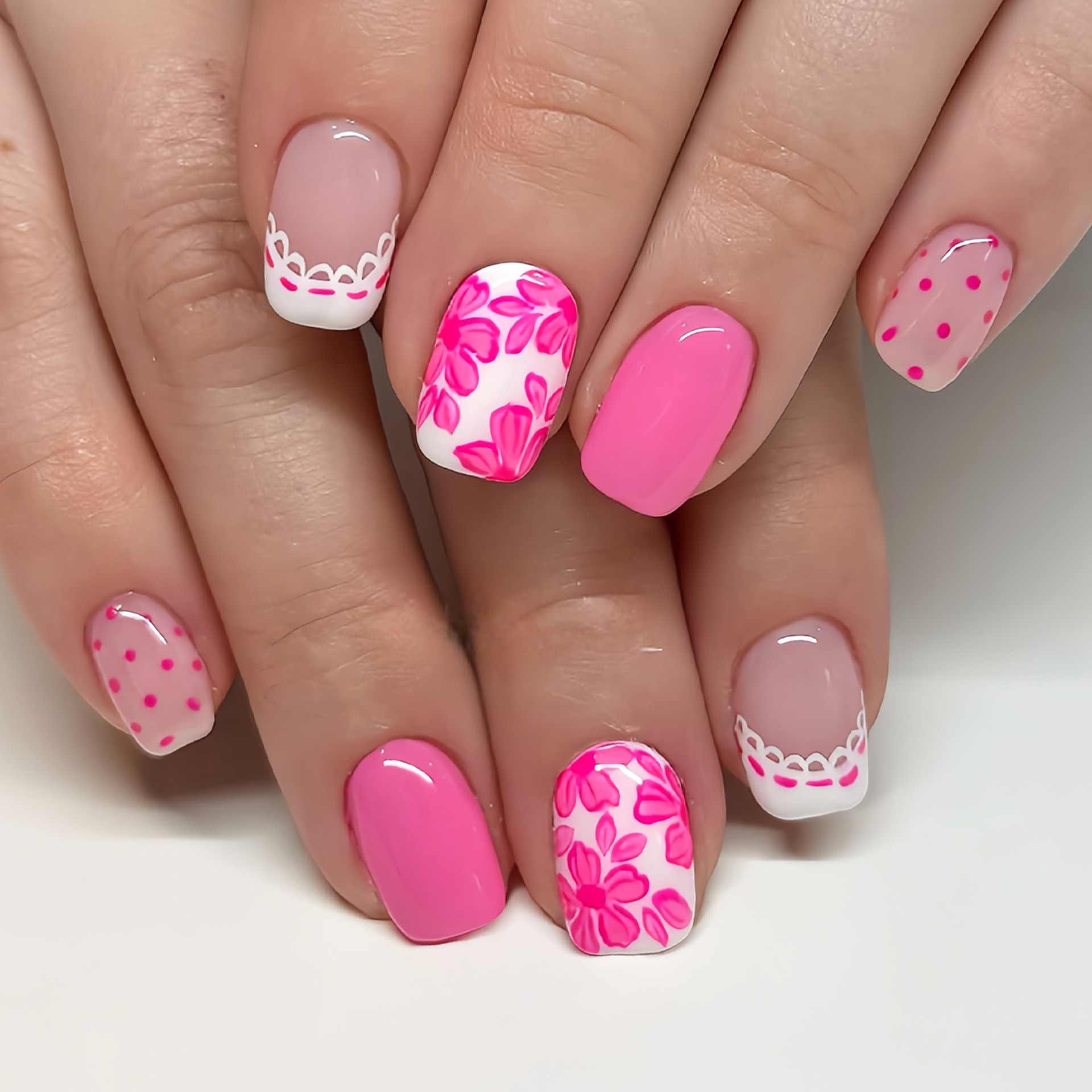 Short Square fake nails for wo - Pressed Flower Art review and price