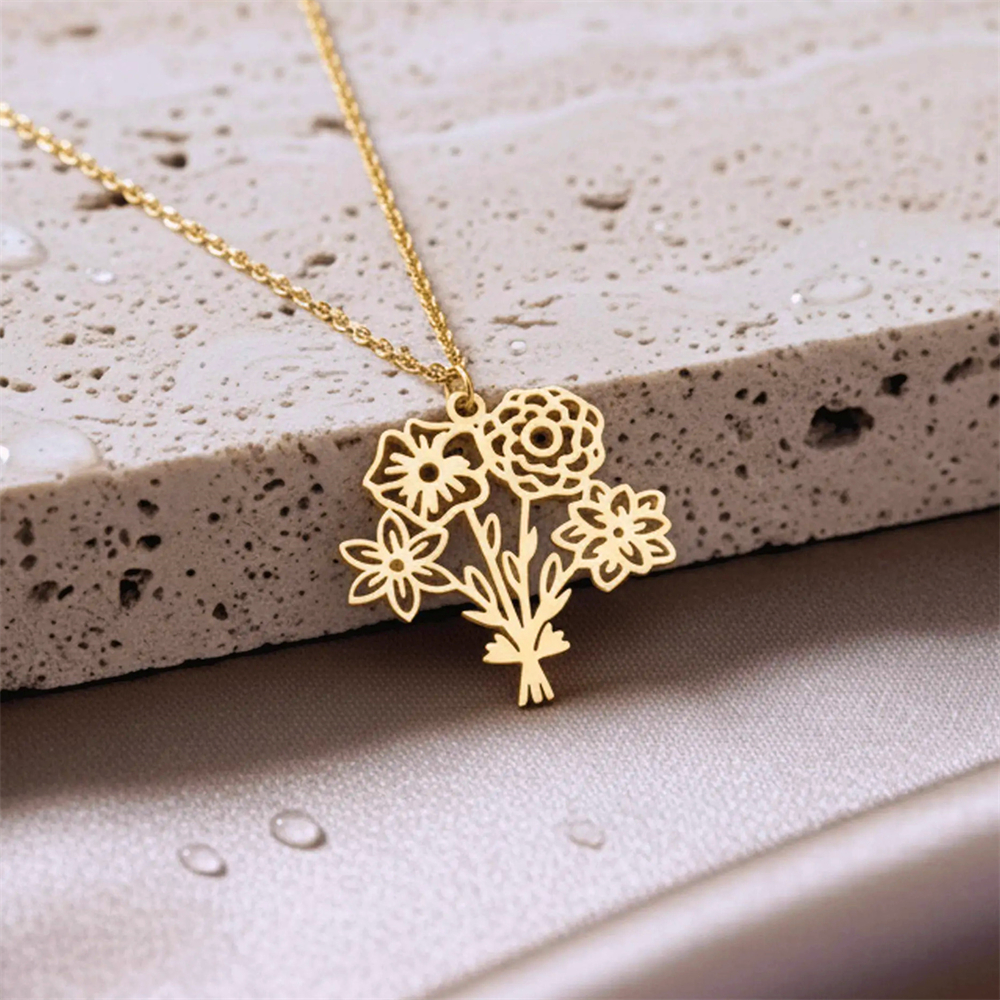 Personalized Birth Flower Bouq - Birth Flower Necklace review and price