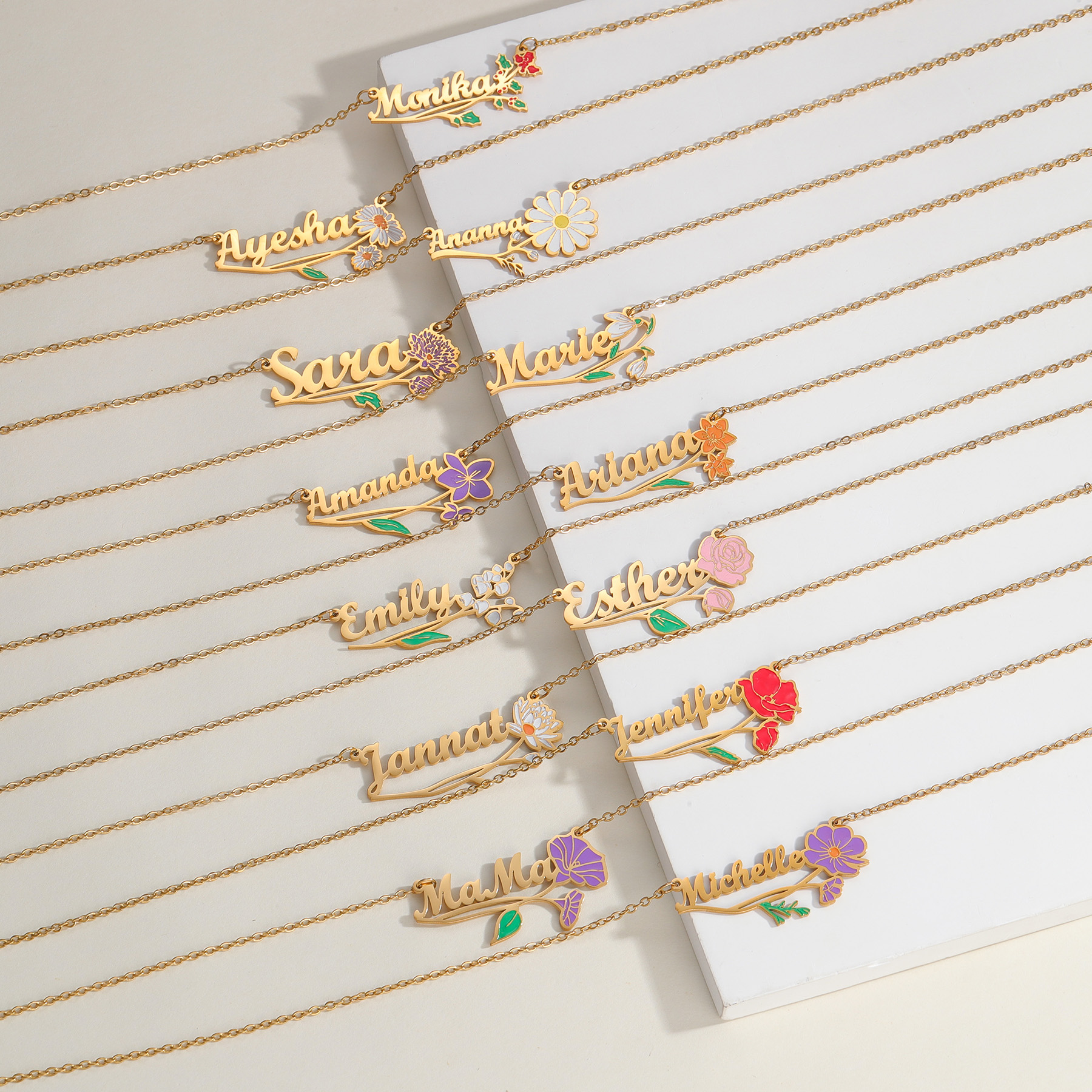 Acheerup Personalized Name UV  - Birth Flower Necklace review and price