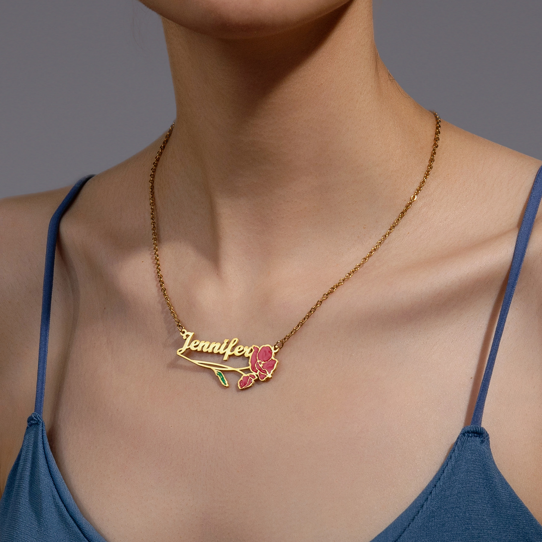 Acheerup Personalized Name UV  - Birth Flower Necklace review and price
