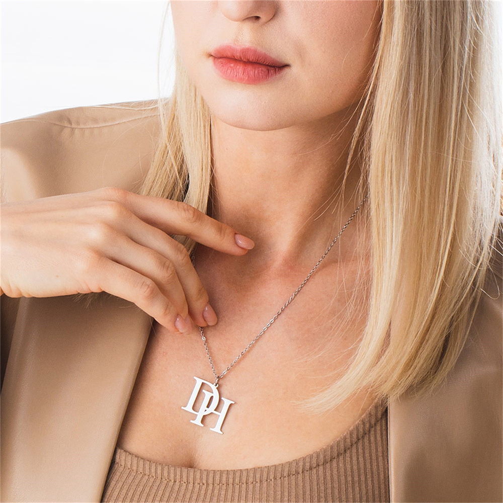 Couples Custom Initial Letter  - Birth Flower Necklace review and price