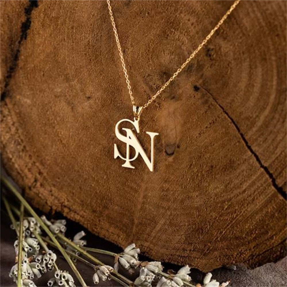 Couples Custom Initial Letter  - Birth Flower Necklace review and price