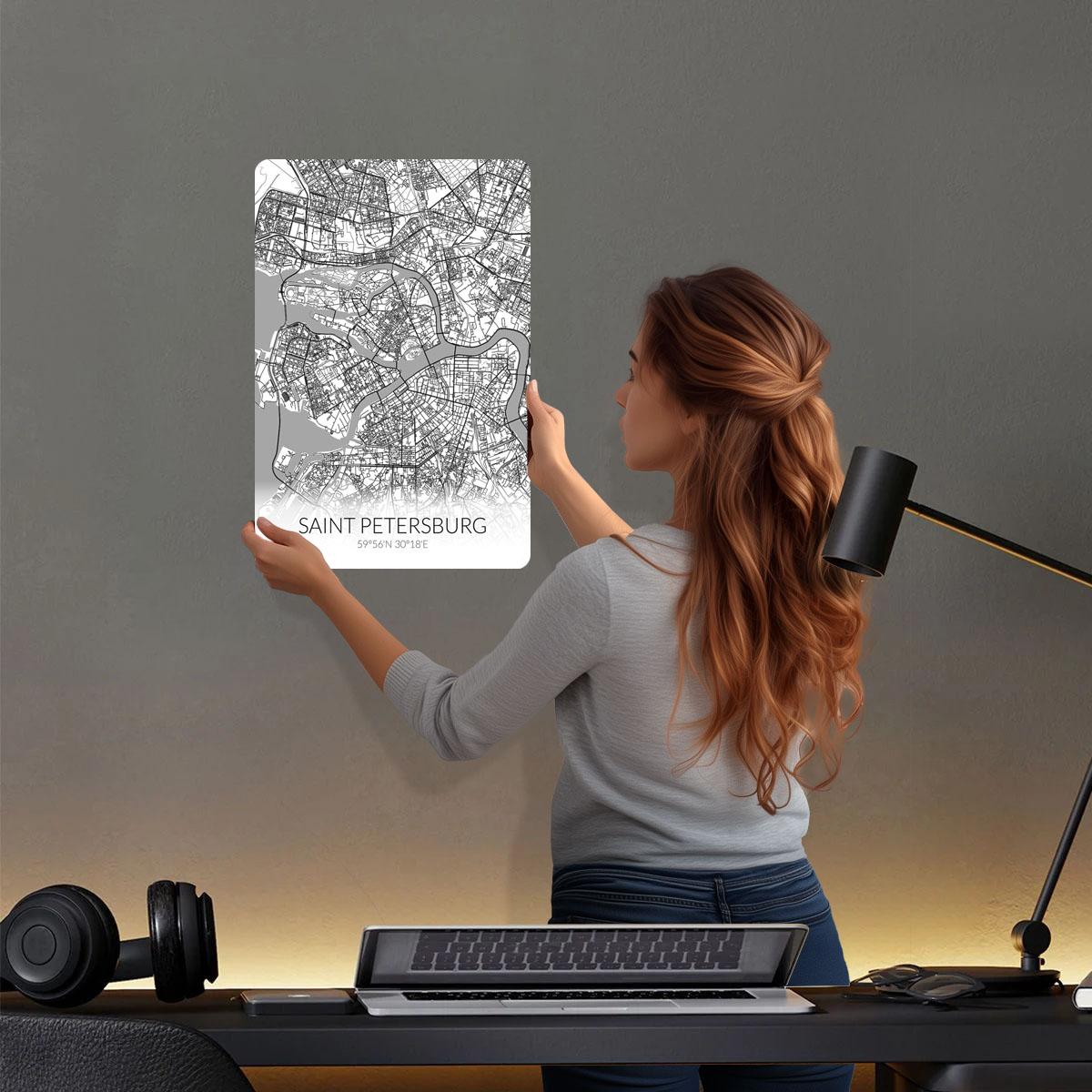 Saint Petersburg White Map Tin - Custom Map Poster review and price