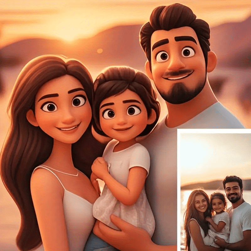 Custom Family Portrait Cartoon - Custom Star Map review and price