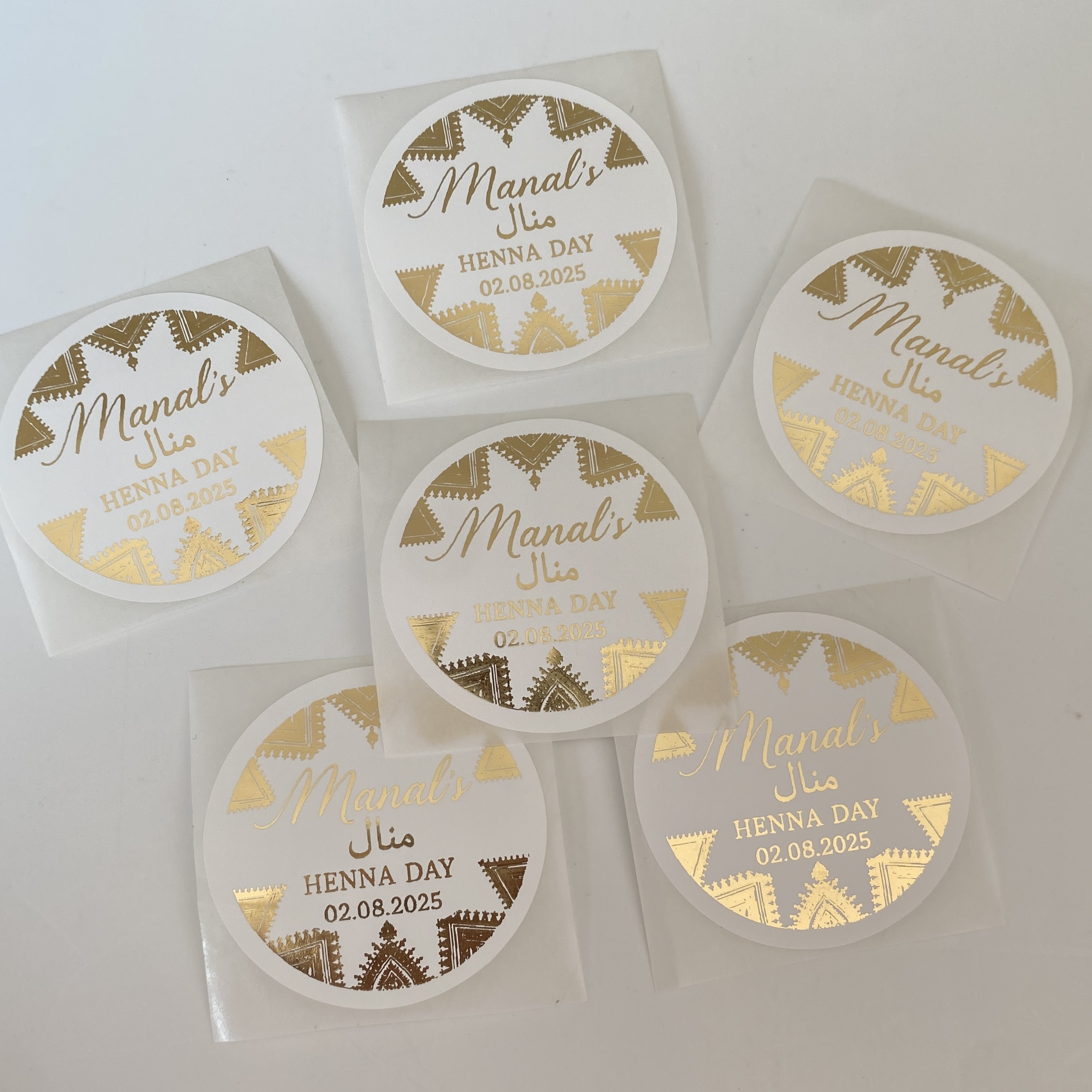 Green Mehndi Decorations Cotto - Personalised Candle Label review and price