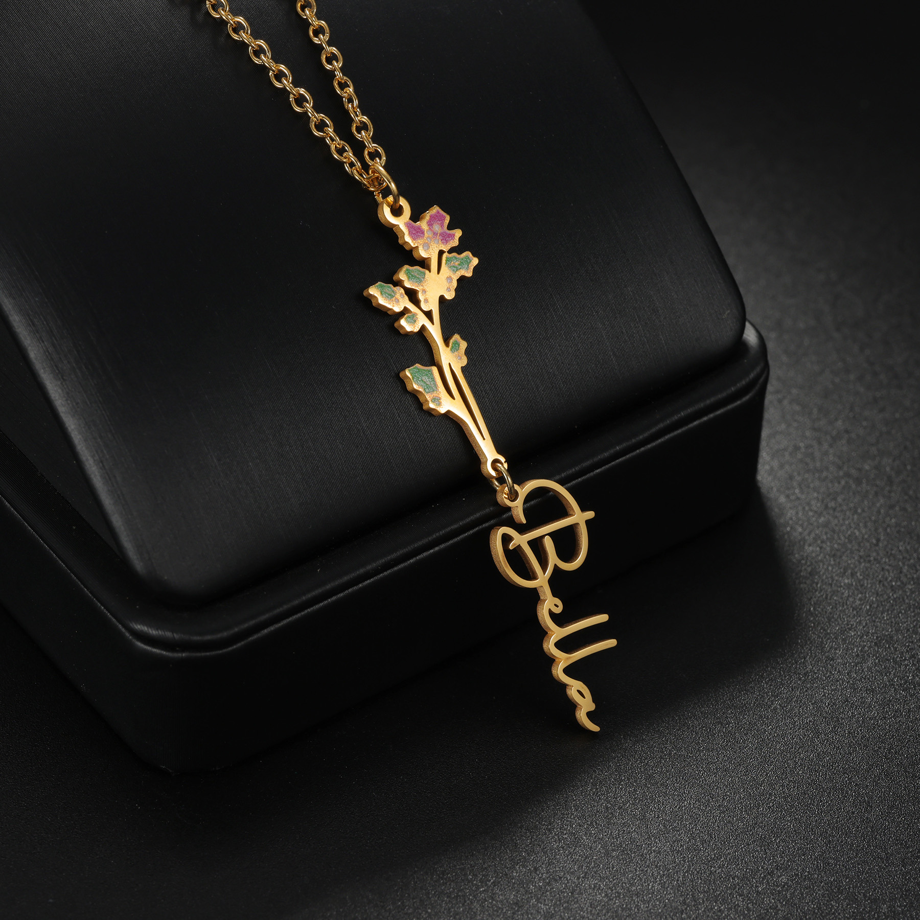 Acheerup Custom Name Necklace  - Birth Flower Necklace review and price