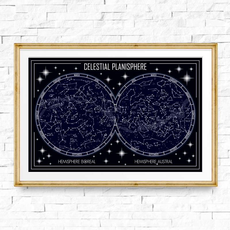 Celestial Planisphere Map Canv - Custom Star Map review and price